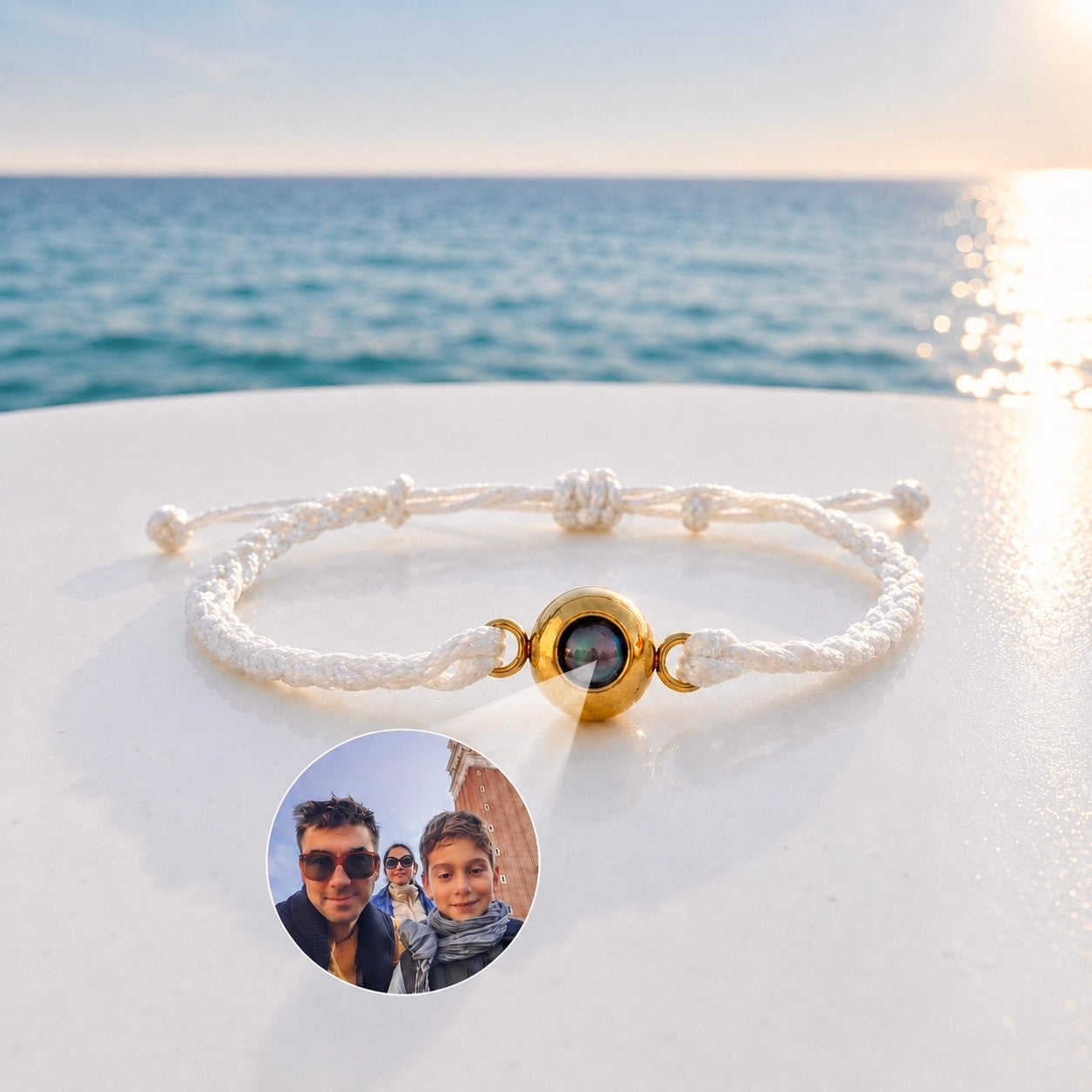 White knit bracelet (your photo inside)