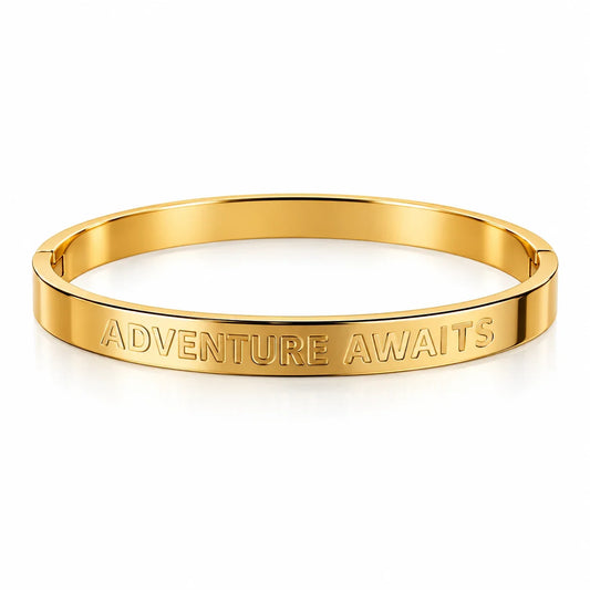 Adventure Awaits gold