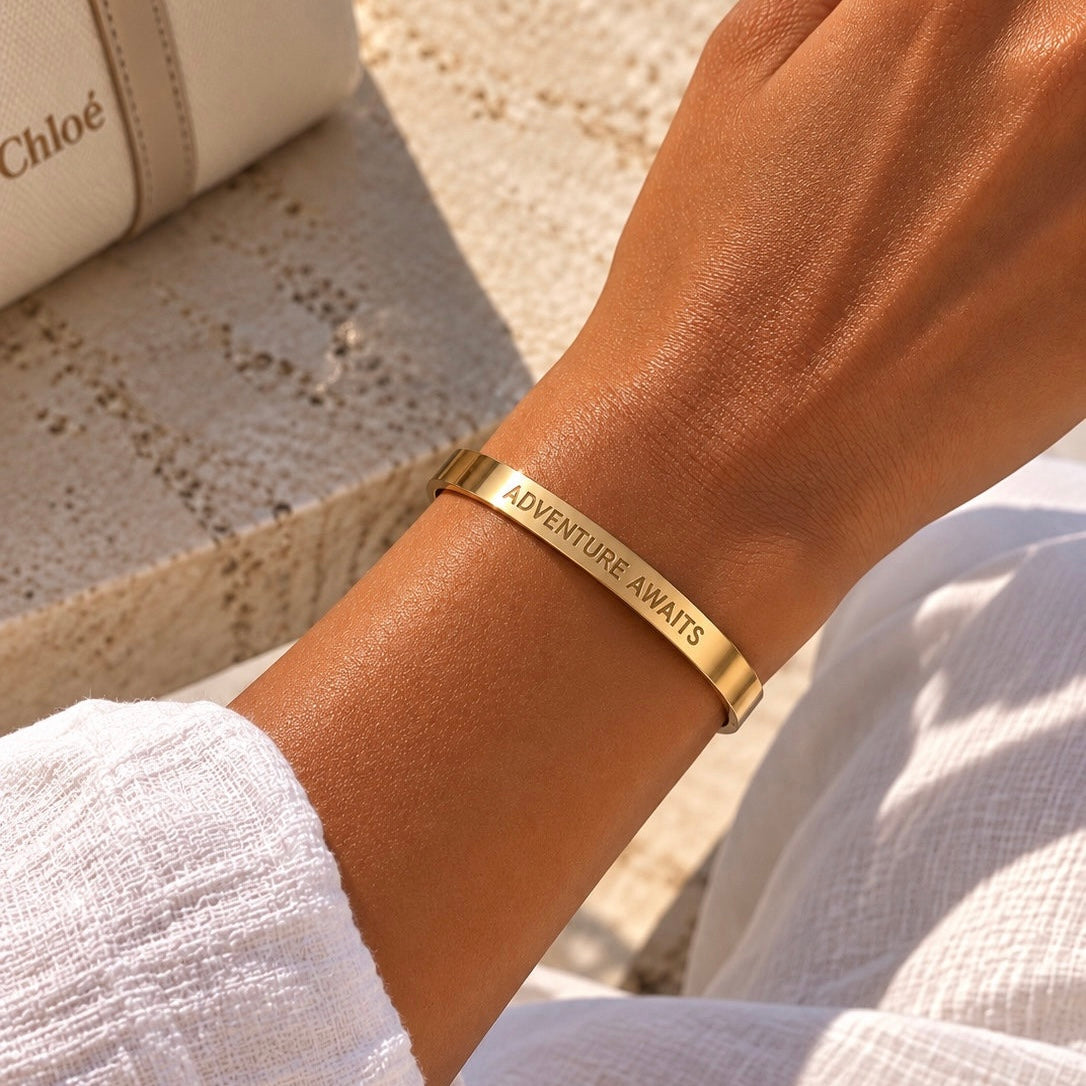 Adventure Awaits gold